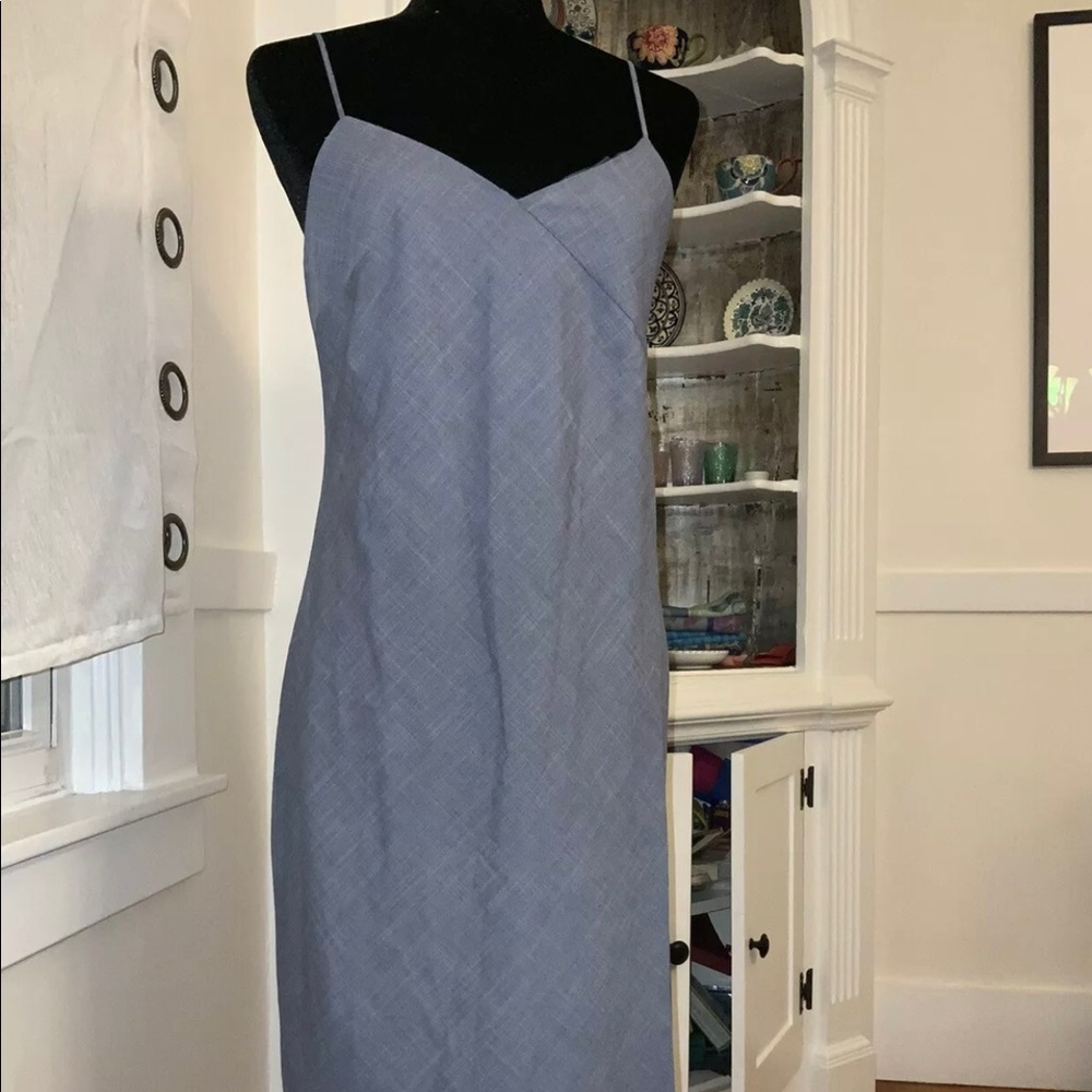 NWT Banana Republic Dress Blue 4 Under Knee Length